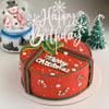1 Pack Snowflake Happy Birthday Cake Topper Glitter Winter Wonderland Cake Pick Winter Frozen Cake Decorations Birthday Frozen Theme Party Christmas Baby Shower Wedding Decoration Supplies White view 4