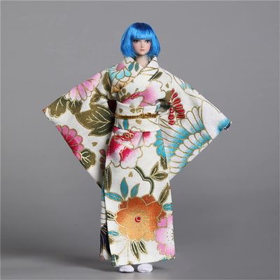 1/12 Scale Female Clothes,Japanese Kimono Dress Costume Clothing for 6inch TBL Action Figure Body (B-Long Ver.)