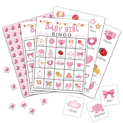 Foosproea Blush Pink Gender Reveal Game for 24 Players, Gender Reveal Party Games for Family Friends Activities, Holiday Party Favors Supplies Decorations(02)