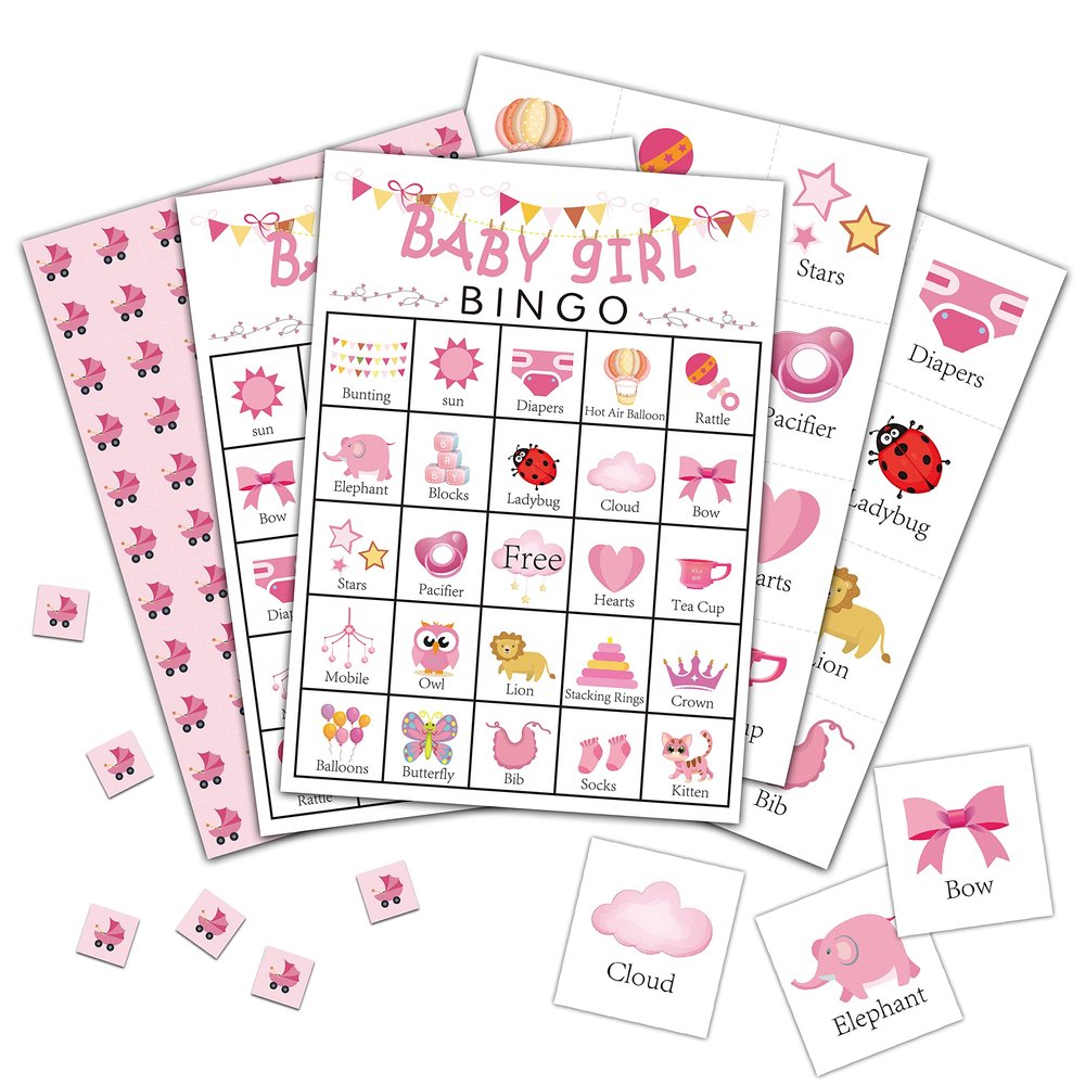 Foosproea Blush Pink Gender Reveal Game for 24 Players, Gender Reveal Party Games for Family Friends Activities, Holiday Party Favors Supplies Decorations(02)