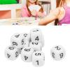 Number Dice, 20PCS Plastic 6 Sided Game Dice 16mm Round Corner Polyhedral Dice Set for Numeral Teaching Board Games (White) view 3