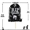 Rip Youth Cake Topper, Death to My Youth/Your Ass is Old, Funny Happy Birthday Party Decoration Supplies, Black and Silver Glitter view 2