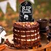 Rip Youth Cake Topper, Death to My Youth/Your Ass is Old, Funny Happy Birthday Party Decoration Supplies, Black and Silver Glitter view 4