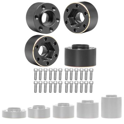 4pcs Brass Wheel Weights 12mm Wheel Hex Hub Widen Adapter for 1/10 RC Crawler 1.9in/2.2in Wheels Rim Axial SCX10 TRX4 Counterweight