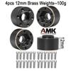 4pcs Brass Wheel Weights 12mm Wheel Hex Hub Widen Adapter for 1/10 RC Crawler 1.9in/2.2in Wheels Rim Axial SCX10 TRX4 Counterweight view 3