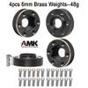 4pcs Brass Wheel Weights 6mm Wheel Hex Hub Widen Adapter for 1/10 RC Crawler 1.9in/2.2in Wheels Rim Axial SCX10 TRX4 Counterweight view 2