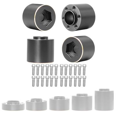 4pcs Brass Wheel Weights 18mm Wheel Hex Hub Widen Adapter for 1/10 RC Crawler 1.9in/2.2in Wheels Rim Axial SCX10 TRX4 Counterweight
