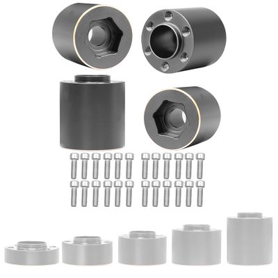4pcs Brass Wheel Weights 22mm Wheel Hex Hub Widen Adapter for 1/10 RC Crawler 1.9in/2.2in Wheels Rim Axial SCX10 TRX4 Counterweight
