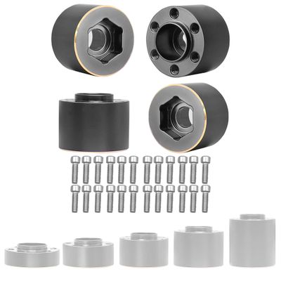 4pcs Brass Wheel Weights 15mm Wheel Hex Hub Widen Adapter for 1/10 RC Crawler 1.9in/2.2in Wheels Rim Axial SCX10 TRX4 Counterweight