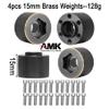 4pcs Brass Wheel Weights 15mm Wheel Hex Hub Widen Adapter for 1/10 RC Crawler 1.9in/2.2in Wheels Rim Axial SCX10 TRX4 Counterweight view 3