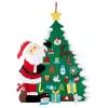 FzloT DIY Felt Christmas Tree, Kids Wall Xmas Set with 21pcs Ornaments 3D Fake Xmas Tree with LED Lights for Kids Toddlers Home Door Window Wall view 1