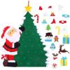 FzloT DIY Felt Christmas Tree, Kids Wall Xmas Set with 21pcs Ornaments 3D Fake Xmas Tree with LED Lights for Kids Toddlers Home Door Window Wall view 3
