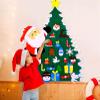 FzloT DIY Felt Christmas Tree, Kids Wall Xmas Set with 21pcs Ornaments 3D Fake Xmas Tree with LED Lights for Kids Toddlers Home Door Window Wall view 4