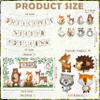 BORAMDO Woodland Animals Baby Shower Decoration Pack Forest Animal Neutral Gender Reveal Party Supplies Woodland Themed Birthday Party Ideas Set 106 Pcs Backdrop, Tablecloth, Cake Toppers, Balloons view 2