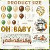 BORAMDO Woodland Animals Baby Shower Decoration Pack Forest Animal Neutral Gender Reveal Party Supplies Woodland Themed Birthday Party Ideas Set 106 Pcs Backdrop, Tablecloth, Cake Toppers, Balloons view 3