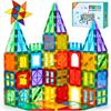 FNJO Magnetic Tiles, 110PCS Magnet Building Set, Magnetic Building Blocks,Construction STEM Learning and Playing Toys for Kids, Montessori Toy for Preschool Boys Girls view 1