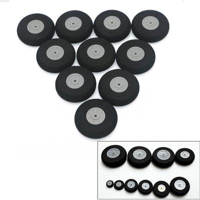 10pcs/lot Airplane Wheels 30mm 40mm 55mm 65mm 75mm Airplane Sponge Wheels (Color : 16MM)