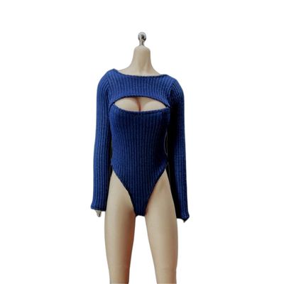 1/6 Scale Female Stretch Jumpsuit Bodysuit Clothes for 12inch PH TBL JO Action Figure Body (Blue)
