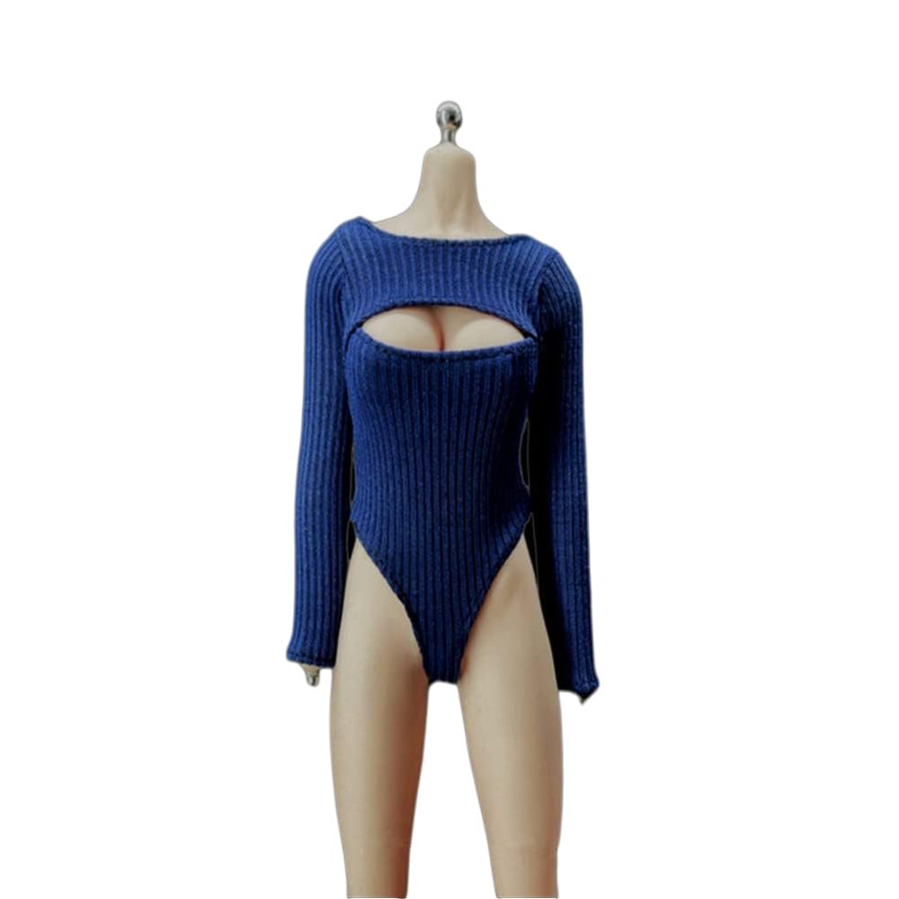 1/6 Scale Female Stretch Jumpsuit Bodysuit Clothes for 12inch PH TBL JO Action Figure Body (Blue)