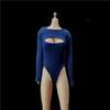 1/6 Scale Female Stretch Jumpsuit Bodysuit Clothes for 12inch PH TBL JO Action Figure Body (Blue) view 2