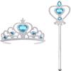 Vicloon Princess Dress Up Accessories, 2PCS Princess Crown and Wands for Little Girls, Jewelry Toy Gifts for Toddler Girls Christmas Party Cosplay Set for 3+ Years Old view 1