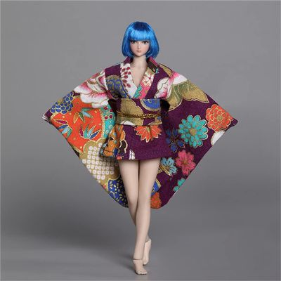 1/12 Scale Female Clothes,Japanese Kimono Dress Costume Clothing for 6inch TBL Action Figure Body (C-Short Ver.)
