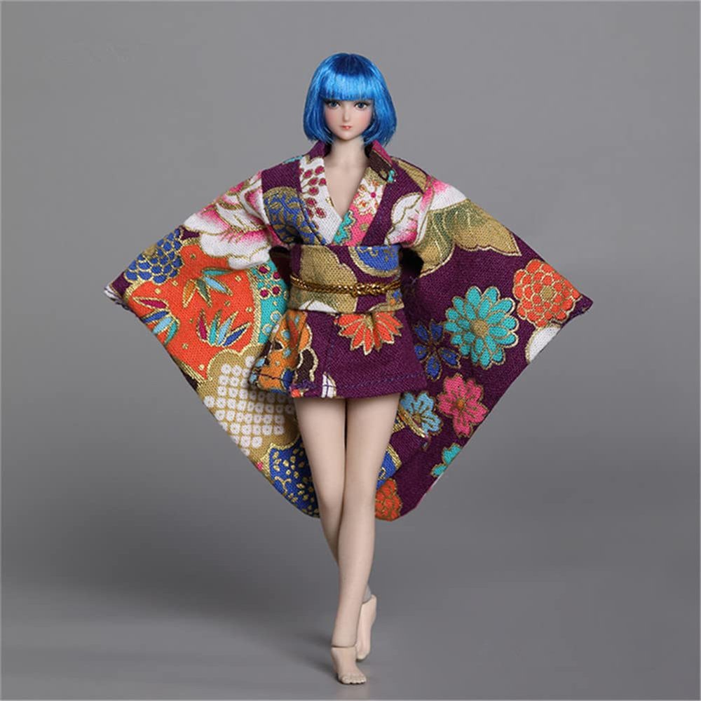 1/12 Scale Female Clothes,Japanese Kimono Dress Costume Clothing for 6inch TBL Action Figure Body (C-Short Ver.)