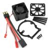 kingsea Motor Heatsink Mount Cooling Fan Cover, Aluminum Cooling Fan Motor Heatsink Compatible with Traxxas 1/8 4WD Sledge Monster RC Truck, Black view 1