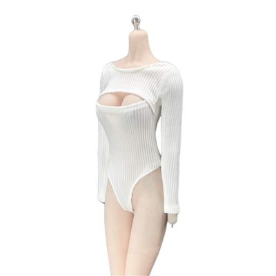 1/6 Scale Female Stretch Jumpsuit Bodysuit Clothes for 12inch PH TBL JO Action Figure Body (White)