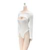 1/6 Scale Female Stretch Jumpsuit Bodysuit Clothes for 12inch PH TBL JO Action Figure Body (White) view 1