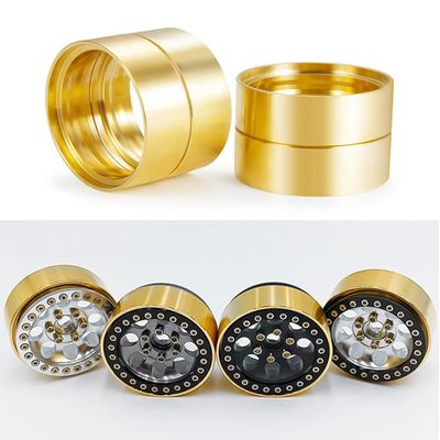 RCHUBAM 4Pcs Brass Internal Beadlock Ring Clamp Rings Fit for 1/10 Axial SCX10 TRX4 TRX6 VS4-10 1.9" Wheel Hub RC Crawler Car