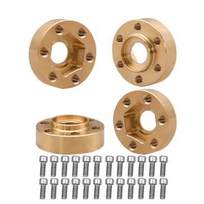 4pcs Brass Wheel Weights 6mm Wheel Hex Hub Widen Adapter for 1/10 RC Crawler 1.9in/2.2in Wheels Rim Axial SCX10 TRX4 Counterweight