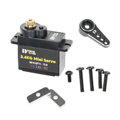 RampCrab Micro Servo with Servo Horn for FCX24, RC Car Model Parts, Upgrade Parts for Crwaler 1/24 Scale FCX24 Power Wagon Butcher & Max Smasher Big Foot Monster Truck, K5 (Black)