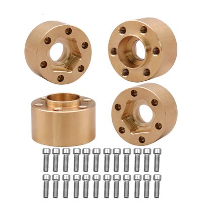 4pcs Brass Wheel Weights 12mm Wheel Hex Hub Widen Adapter for 1/10 RC Crawler 1.9in/2.2in Wheels Rim Axial SCX10 TRX4 Counterweight
