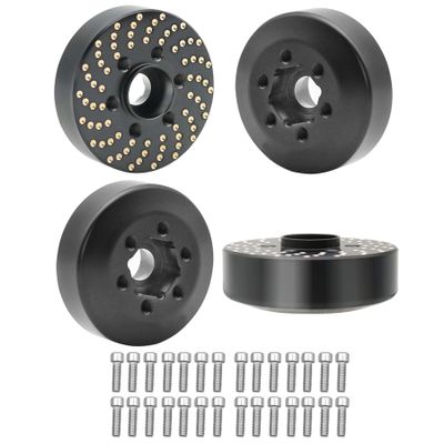 4pcs Brass Wheel Weights, 1/10 Brass Wheel Hex Hub Adapter for 1.9in / 2.2in Beadlock Wheel Rim RC Crawler Car Axial SCX10 Capra TRX4 TRX6 Weights (4pcs 12mm Brass Weights)