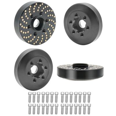 4pcs Brass Wheel Weights, 1/10 Brass Wheel Hex Hub Adapter for 1.9in / 2.2in Beadlock Wheel Rim RC Crawler Car Axial SCX10 Capra TRX4 TRX6 Weights (4pcs 9mm Brass Weights)