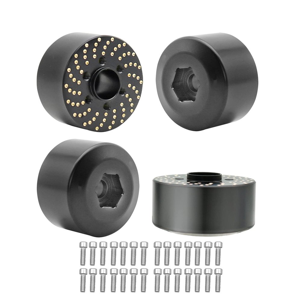 4pcs Brass Wheel Weights, 1/10 Brass Wheel Hex Hub Adapter for 1.9in / 2.2in Beadlock Wheel Rim RC Crawler Car Axial SCX10 Capra TRX4 TRX6 Weights (4pcs 22mm Brass Weights)