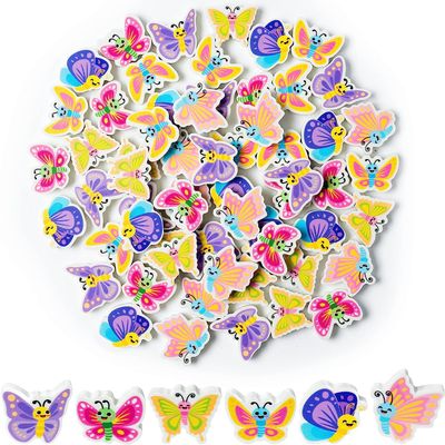 Haooryx Spring Butterfly Mini Erasers for Kids - 60Pcs Bulk Novelty Butterfly Pencil Eraser 3D Desk Puzzle Erasers Pet for Student Homework Reward Classroom Prizes Spring Holiday Gift Filler Supplies