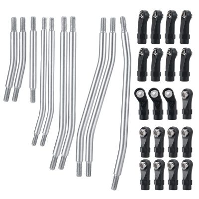 AXSPEED 1 Set Stainless Steel Link Rod Linkage 313mm Wheelbase Suspension Links Set Tie Rod End for 1/10 TRX-4 TRX-6 RC Crawler Car