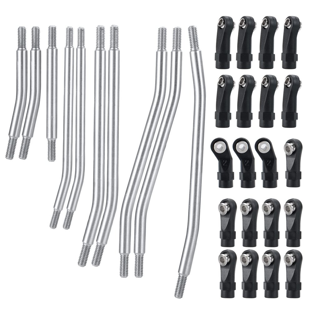AXSPEED 1 Set Stainless Steel Link Rod Linkage 313mm Wheelbase Suspension Links Set Tie Rod End for 1/10 TRX-4 TRX-6 RC Crawler Car