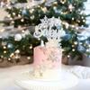 1Pc Snowflake Oh Baby Cake Topper Glitter Baby Shower Snowflake Cake Pick Decorations for Winter Snowflake Theme Baby Shower Kids Birthday Party Supplies Silver view 4