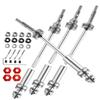 Rcarmumb Upgrades Part Drive Shaft CVD for 1/10 Slash 4X4/Stampede 4X4/Rustler 4X4/Hoss 4X4 RC 4WD,4PCS Front Rear Stainless Steel CVD #45 Axle with Red Hex,Silver view 1