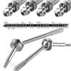 Rcarmumb Upgrades Part Drive Shaft CVD for 1/10 Slash 4X4/Stampede 4X4/Rustler 4X4/Hoss 4X4 RC 4WD,4PCS Front Rear Stainless Steel CVD #45 Axle with Red Hex,Silver view 3