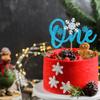 1 Pack Snowflake One Cake Topper Glitter Baby Shower Winter Snowflake First Birthday Cake Topper Decorations for Winter Frozen Theme Baby Shower 1st Birthday Party Supplies Blue view 4