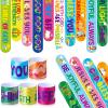 Frienda 40 Pcs Bible Verses Religious Christian Slap Bracelets for Kids VBS Jesus Love You Wristbands Inspirational Motivational Nativity Slap Bracelet Sunday School Supplies He Is Risen(Motivational) view 1
