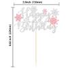 1Pcs Snowflake Happy Birthday Cake Topper Winter Wonderland Pink Frozen Birthday Cake Topper Decoration Snowflake Winter Wonderland Birthday Party Supplies view 2