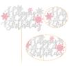 1Pcs Snowflake Happy Birthday Cake Topper Winter Wonderland Pink Frozen Birthday Cake Topper Decoration Snowflake Winter Wonderland Birthday Party Supplies view 3
