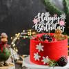 1Pcs Snowflake Happy Birthday Cake Topper Winter Wonderland Pink Frozen Birthday Cake Topper Decoration Snowflake Winter Wonderland Birthday Party Supplies view 4