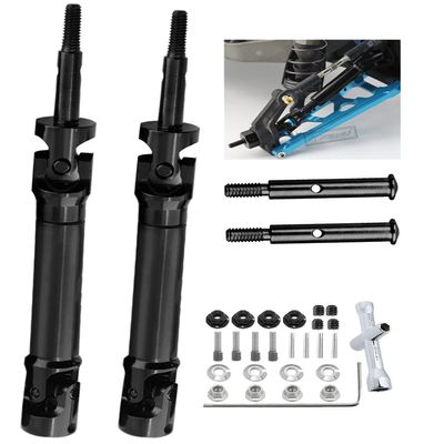 Rcarmumb Upgrades Part for 1/10 Stampede VXL 2WD,Rustler VXL 2WD,Slash VXL 2WD,Hoss VXL 2WD,Rear Stainless Steel Drive Shaft CVD Front Axles #45 Driveshaft with Hex,Black