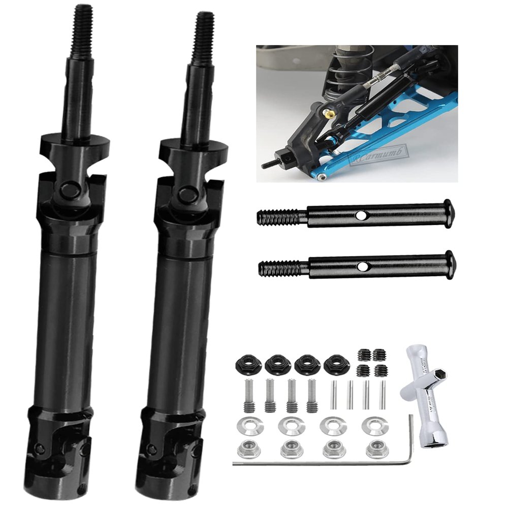 Rcarmumb Upgrades Part for 1/10 Stampede VXL 2WD,Rustler VXL 2WD,Slash VXL 2WD,Hoss VXL 2WD,Rear Stainless Steel Drive Shaft CVD Front Axles #45 Driveshaft with Hex,Black